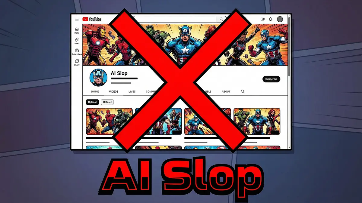 Ein Youtube Interface mit AI Slop